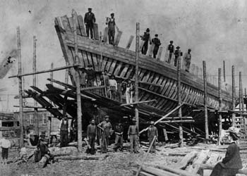 Le gros bois était également utilisé pour la construction de bateaux à Saulnierville 
